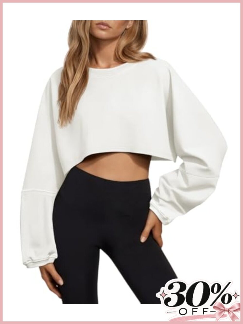 Tankaneo Women's Long Sleeve Crop Top Yoga Workout Sweatshirt